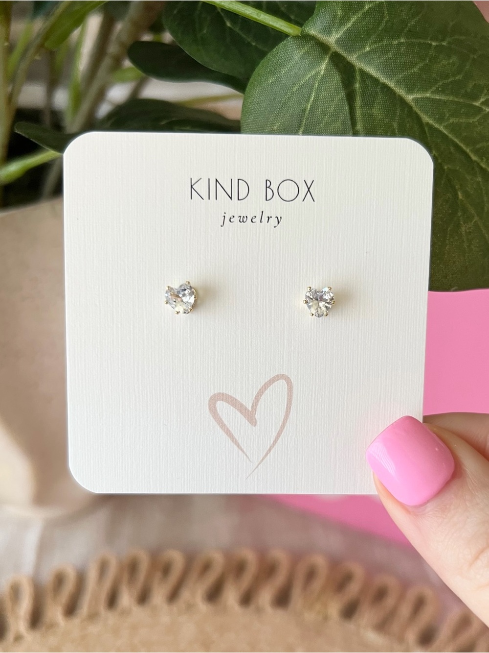 Gold-Plated Clear Crystal Stud Earrings with Gold pushback backing
